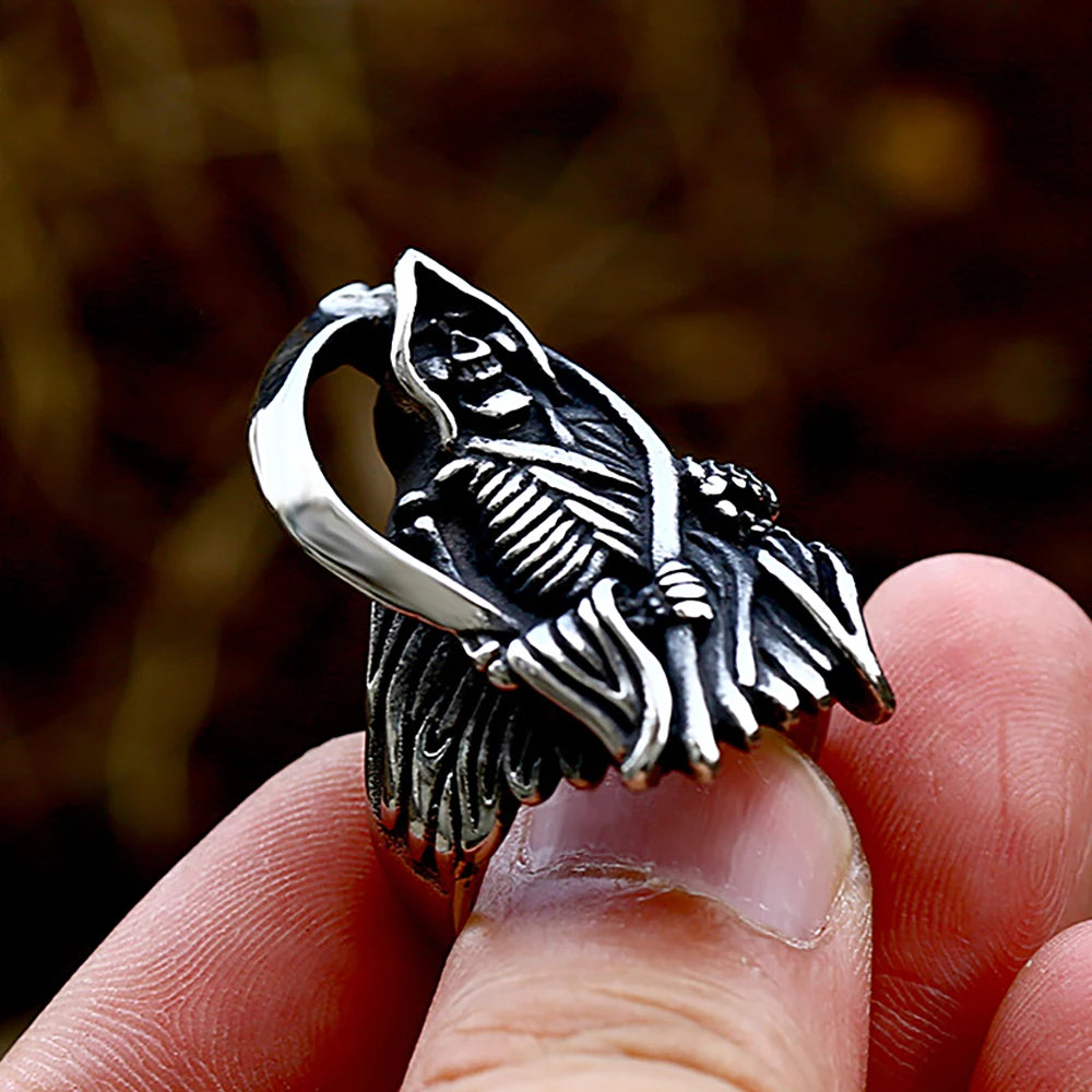 Grim Reaper Skull Ring (316L)