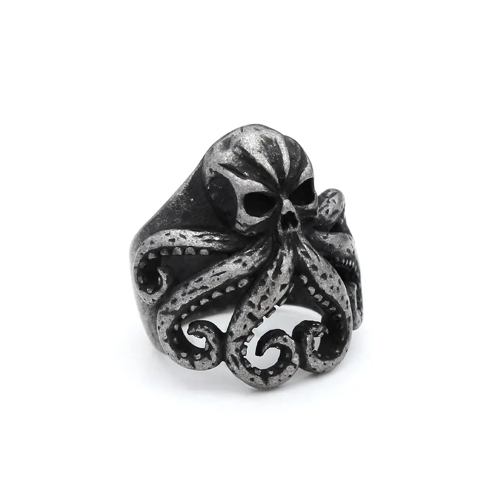 Mythic Octopus Skull Ring (316L)