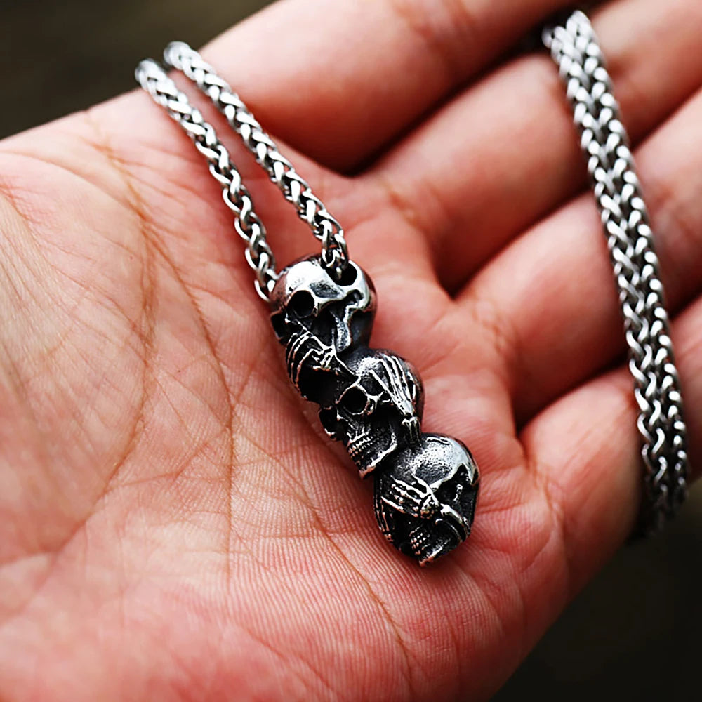Gothic Skull Pendant Necklace (316L)