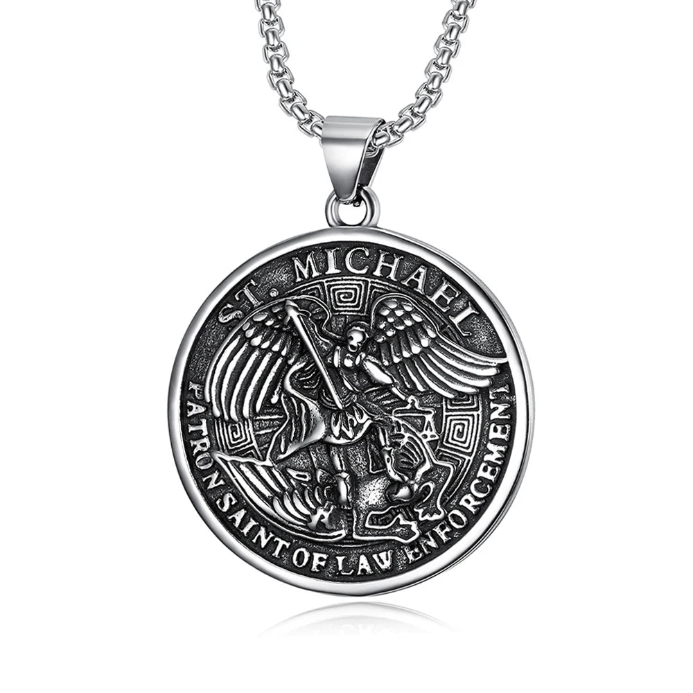 St. Michael Archangel Pendant Necklace (316L)