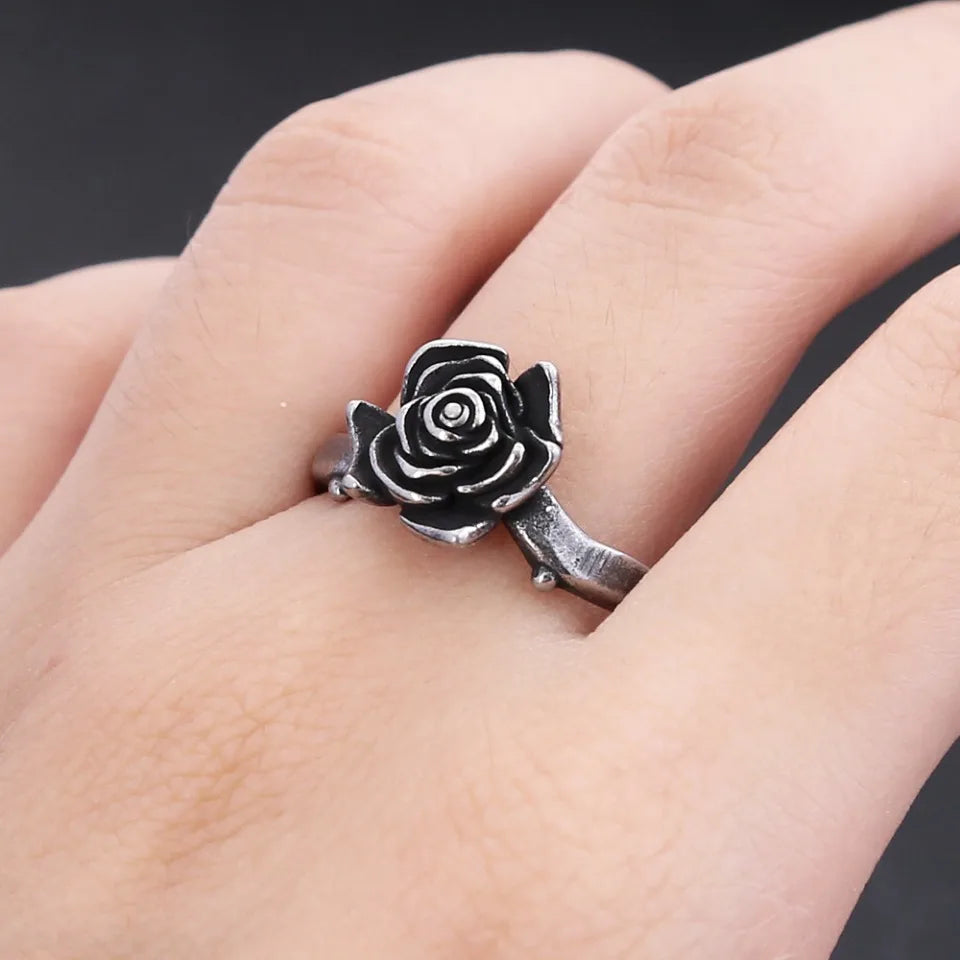 Black Rose Ring (316L)
