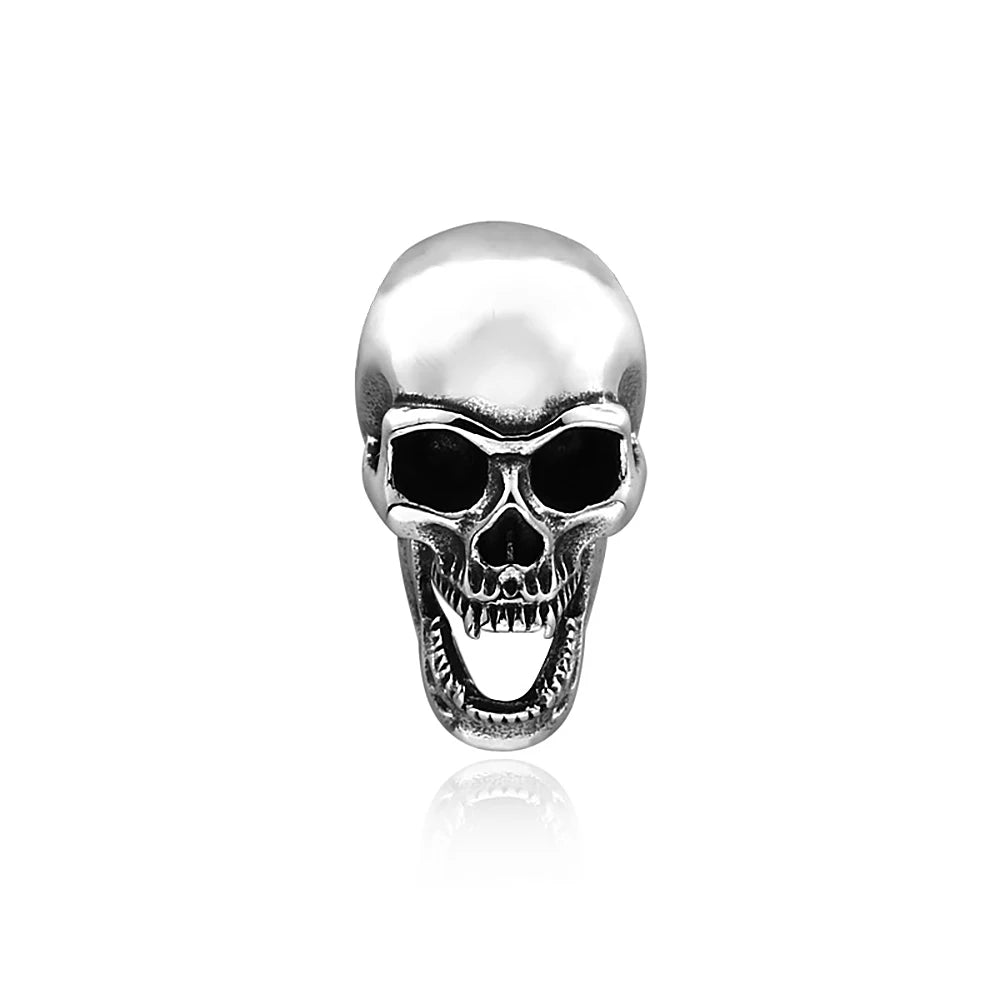 Gothic Polished Skull Pendant Necklace (316L)