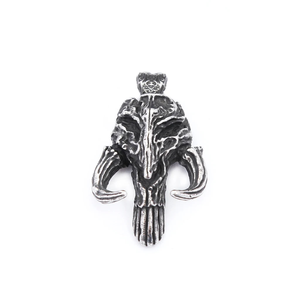 Collar vintage de acero inoxidable 316L con colgante mandaloriano negro para hombre, collar gótico con máscara de calavera de Punisher, joyería de motociclista, regalos