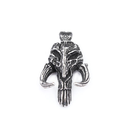 Collar vintage de acero inoxidable 316L con colgante mandaloriano negro para hombre, collar gótico con máscara de calavera de Punisher, joyería de motociclista, regalos