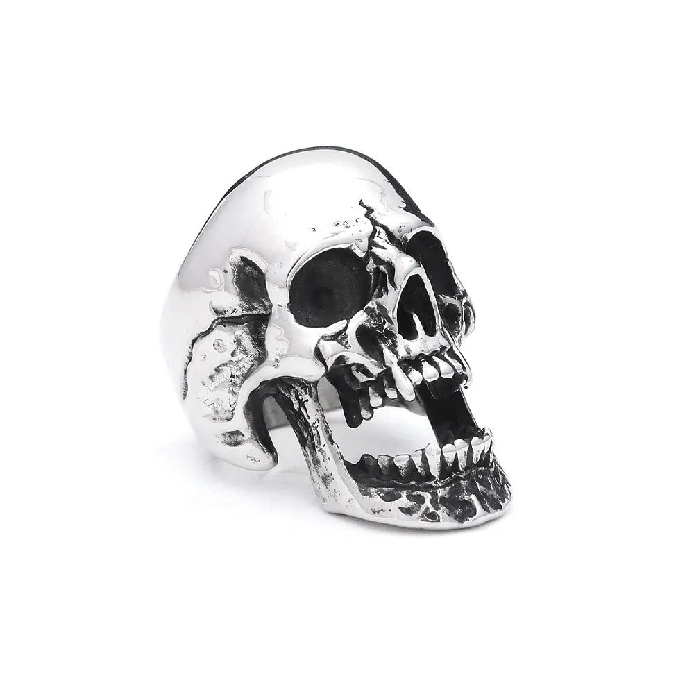 Anillos de calavera de acero inoxidable 316L góticos vintage para hombres y mujeres, estilo punk, hip hop, motocicleta, joyería, regalos de Halloween, triangulación de envíos