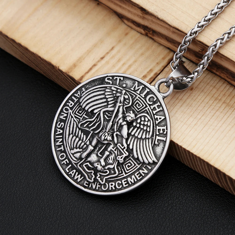 St. Michael Archangel Pendant Necklace (316L)