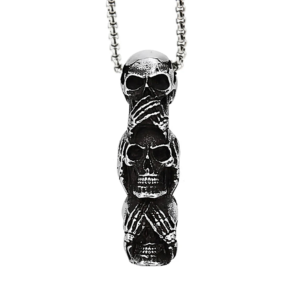 Gothic Skull Pendant Necklace (316L)