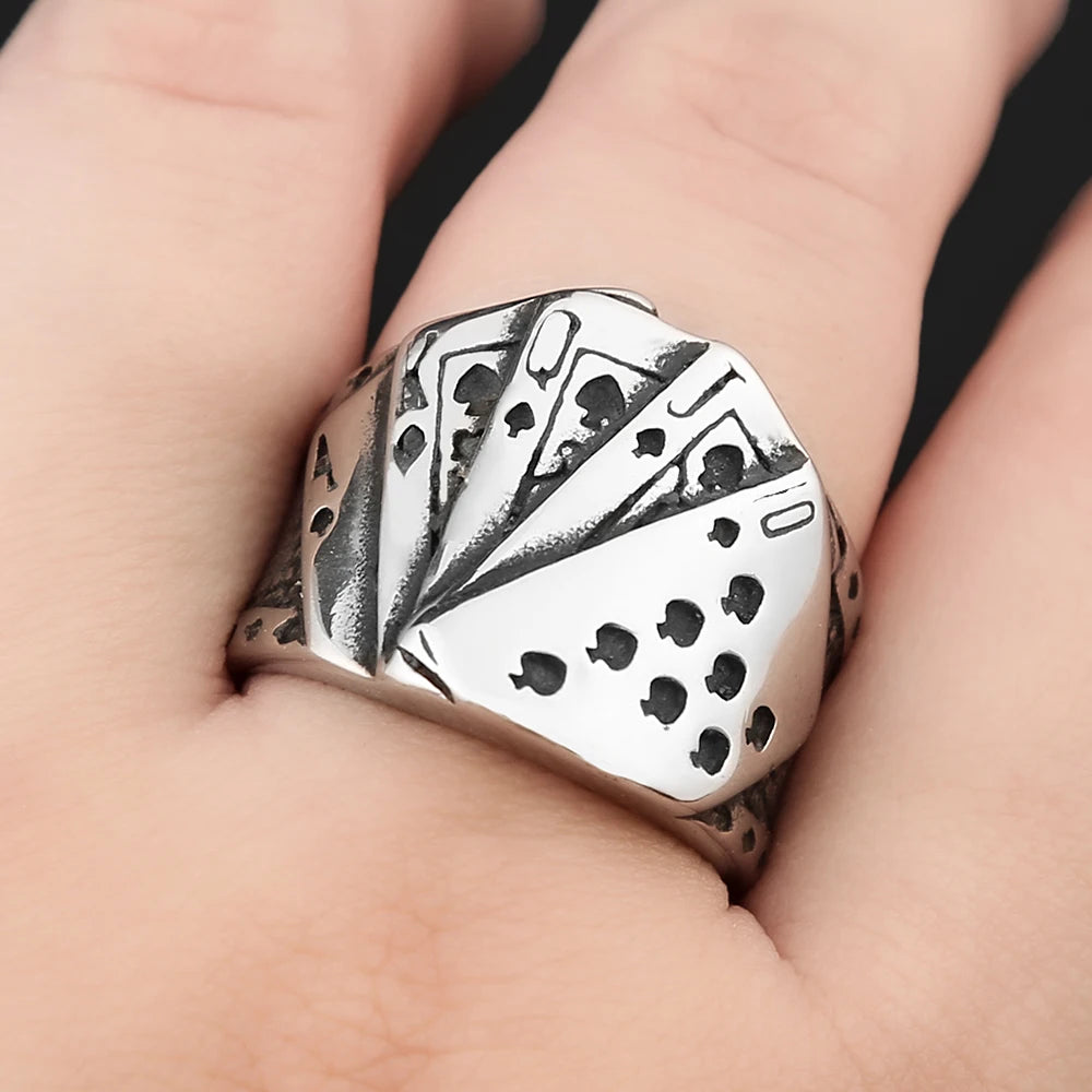 Lucky Cards Ring (316L)