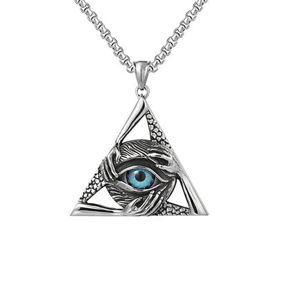 Evil Eye Triangle Pendant Necklace (316L)