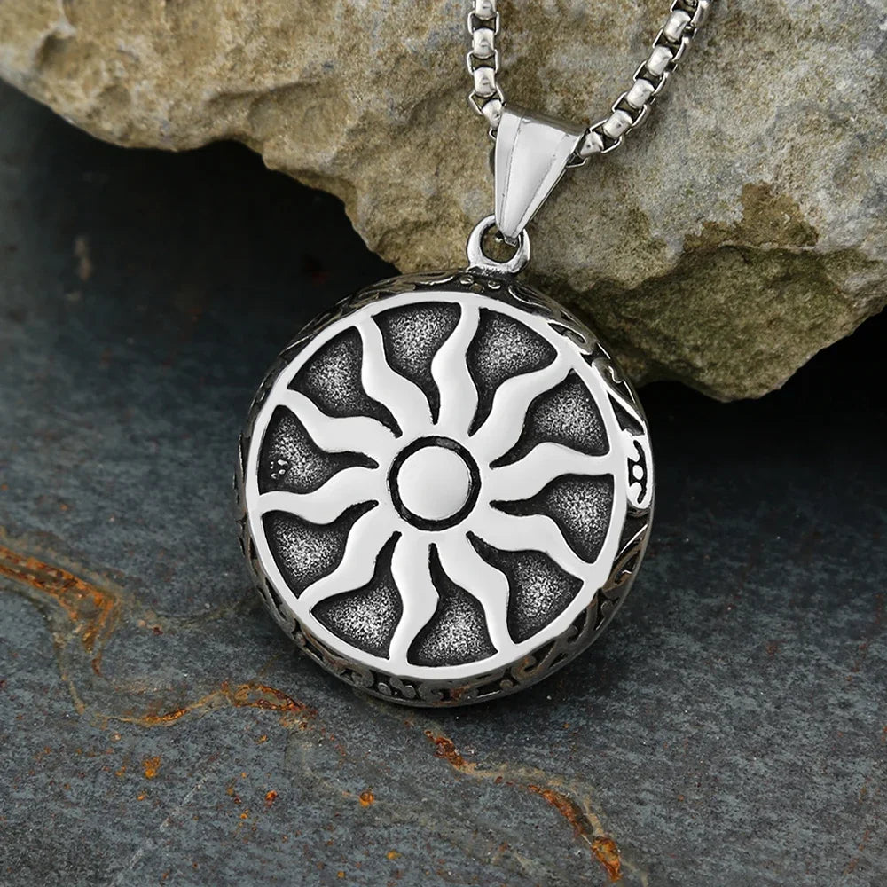 Apollo Sun Medallion Pendant Necklace (316L)