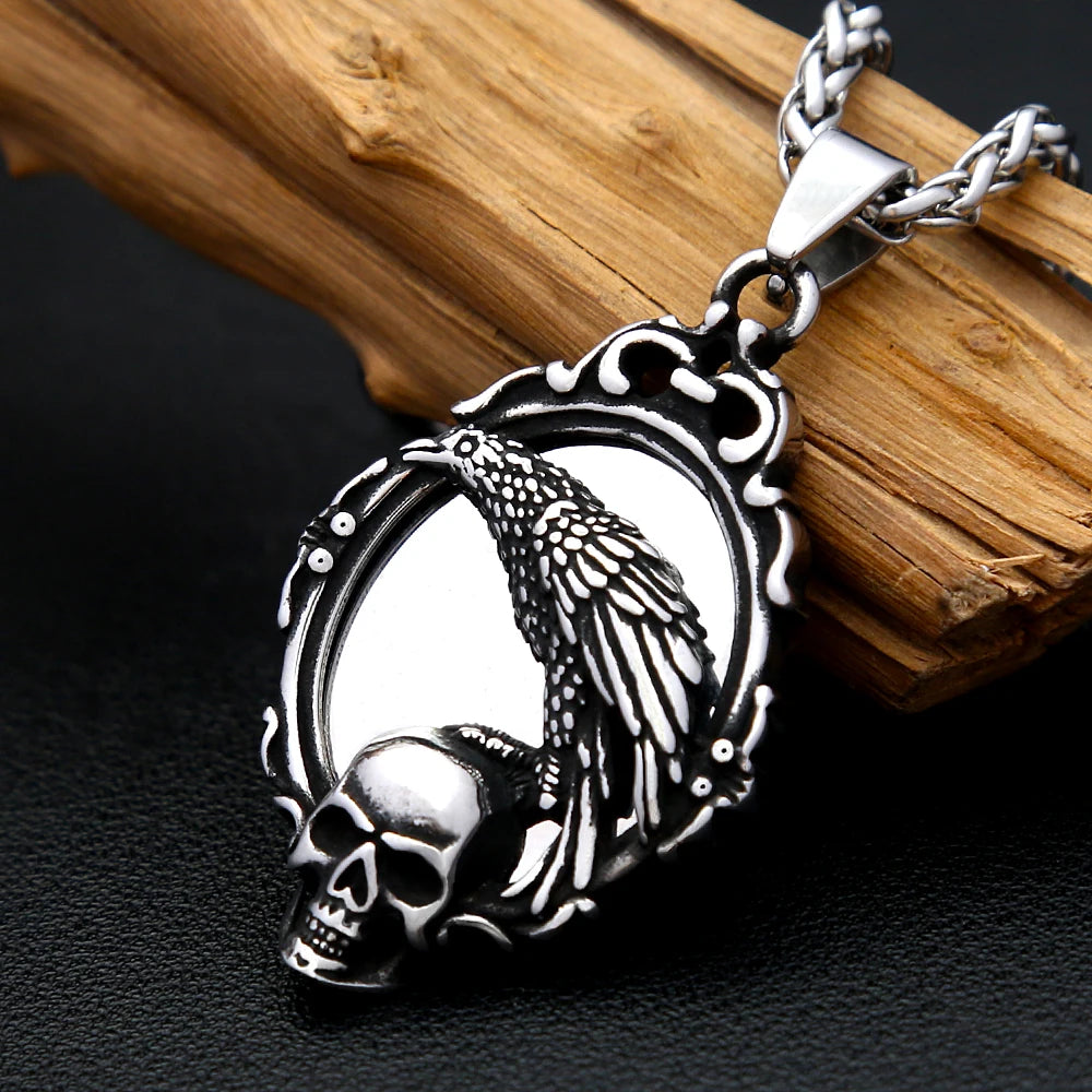 Skull Magic Mirror Pendant Necklace (316L)