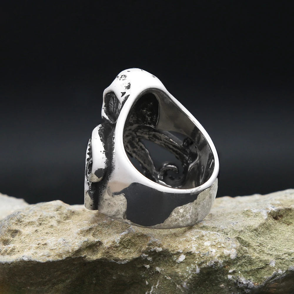 Mythic Octopus Skull Ring (316L)