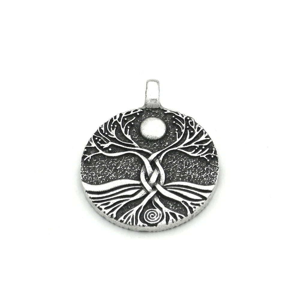 Colgante de árbol de la vida vikingo nórdico vintage de moda para hombre, collar de acero inoxidable Yggdrasils, amuleto, joyería, regalo al por mayor