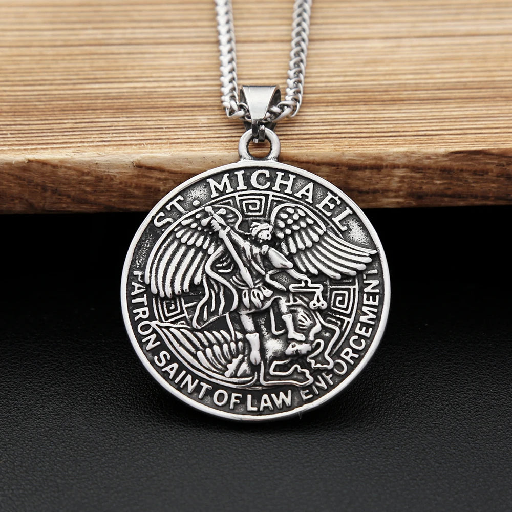 St. Michael Archangel Pendant Necklace (316L)