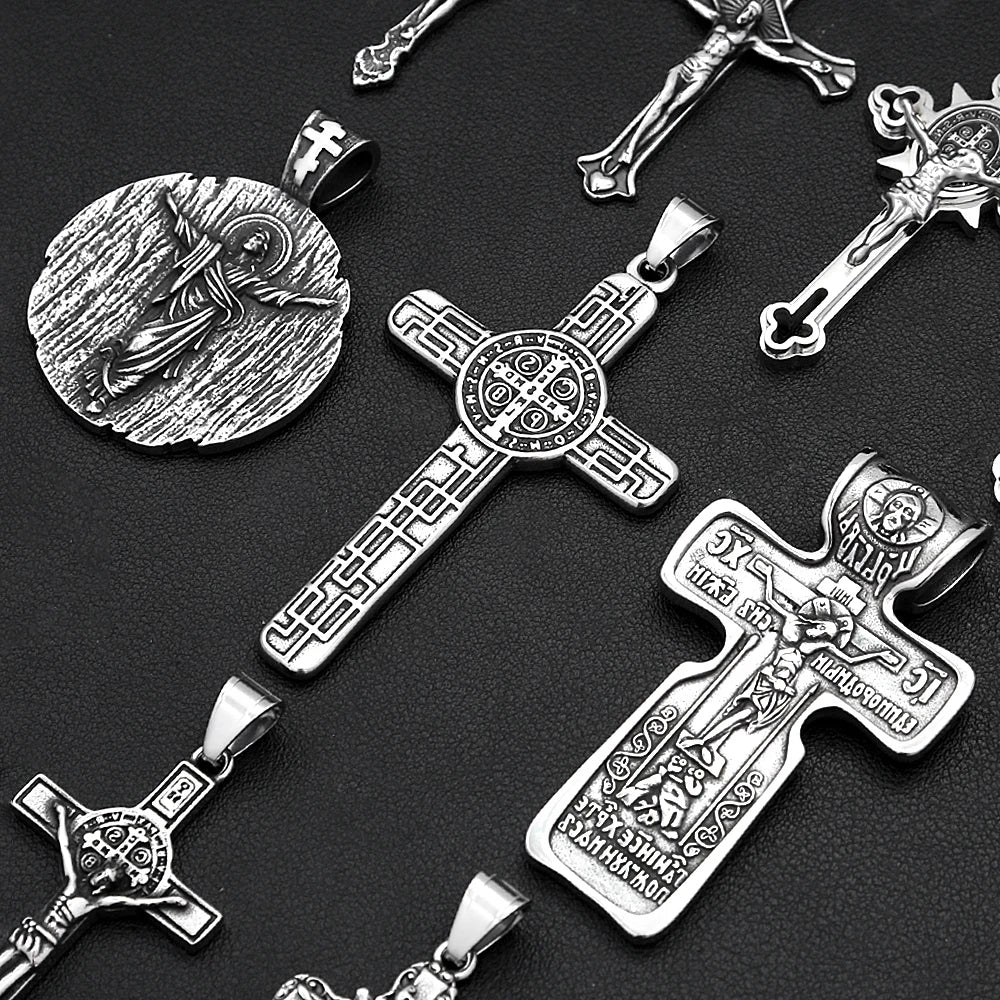 Jesus Cross Pendant Necklace Collection (316L)