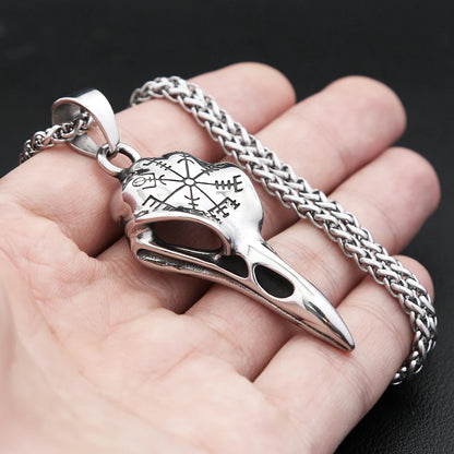 Raven Compass Pendant Necklace (316L)