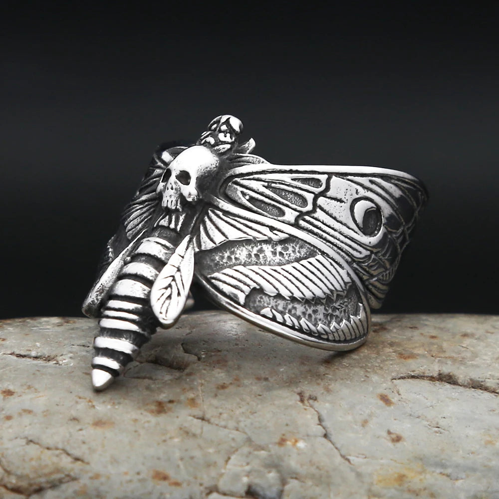 Gothic Butterfly Skull Ring (316L)