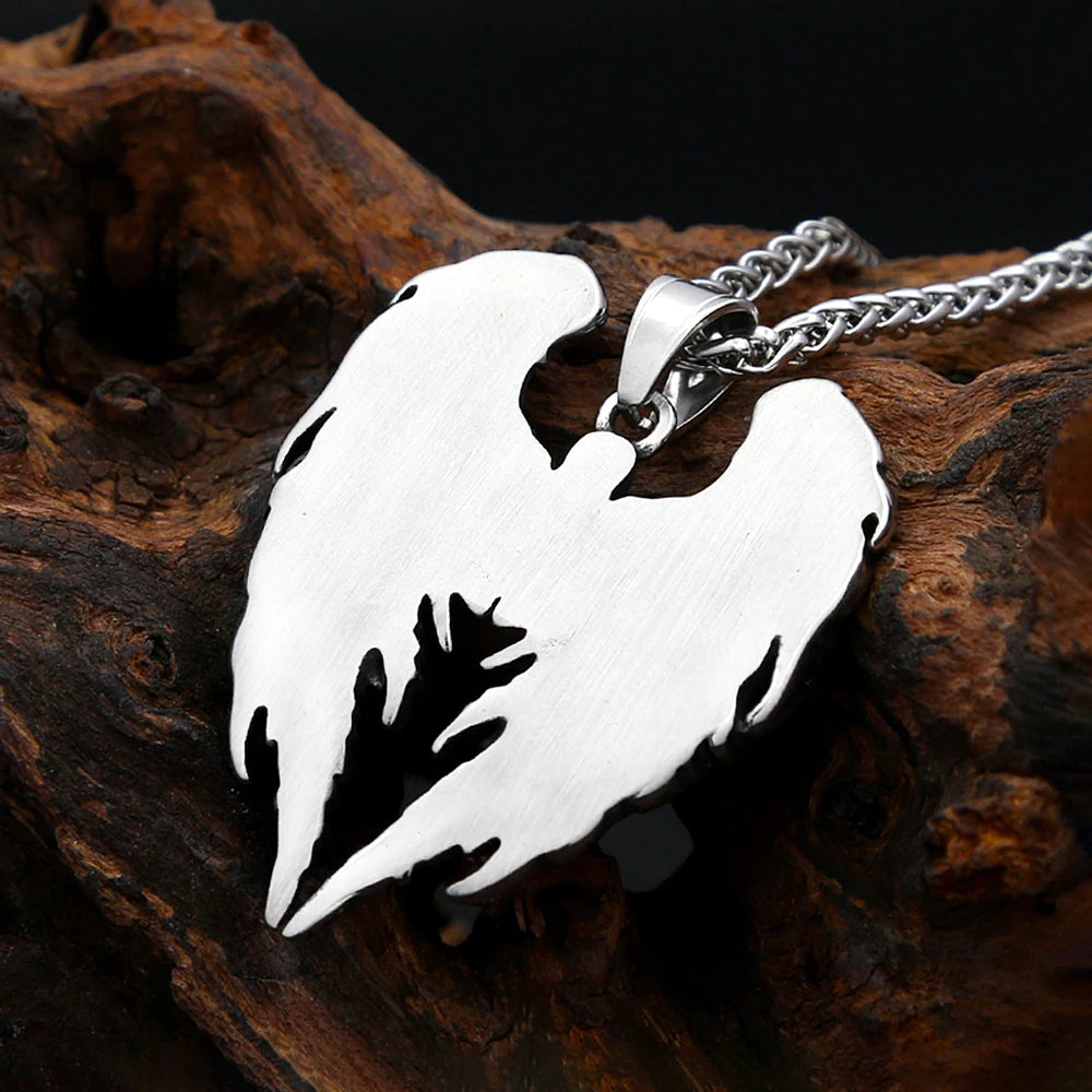 Gothic Skull Angel Wings Necklace (316L)