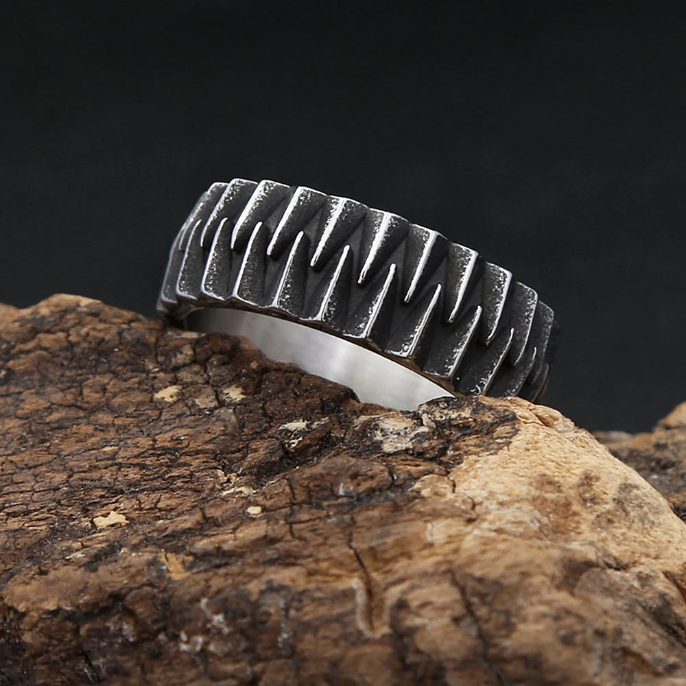 Modische, schlichte geometrische Zahnradringe aus 316L-Edelstahl für Damen und Herren – Punk, Biker, kreativer Vintage-Schmuck mit persönlicher Note (Großhandel)