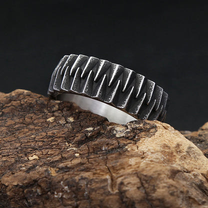 Modische, schlichte geometrische Zahnradringe aus 316L-Edelstahl für Damen und Herren – Punk, Biker, kreativer Vintage-Schmuck mit persönlicher Note (Großhandel)