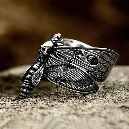 Death Moth Skull Ring (316L)