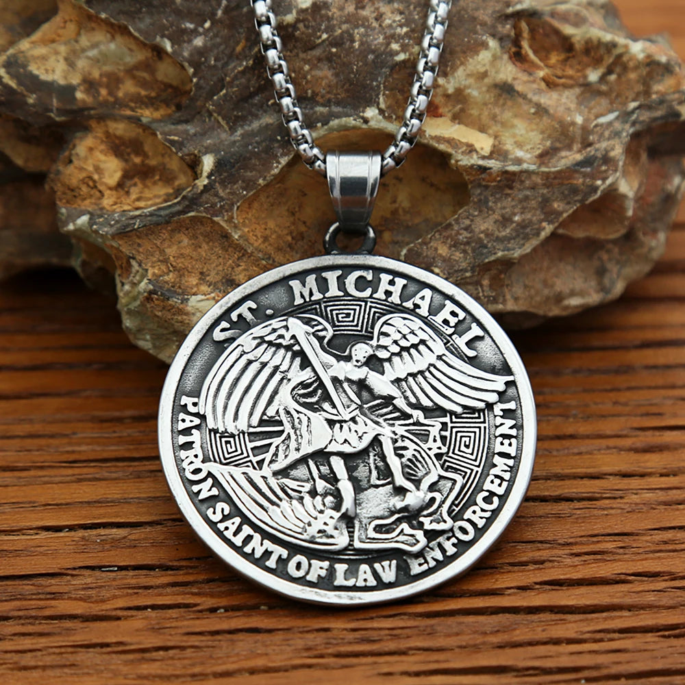 St. Michael Guardian Pendant Necklace (316L)