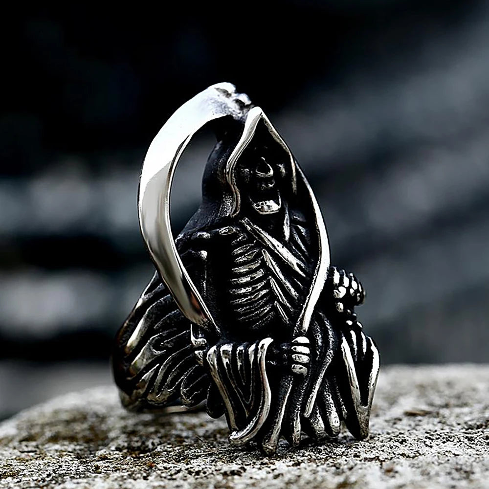 Grim Reaper Skull Ring (316L)