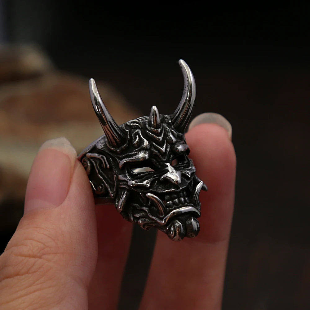 Horned Skull Ring (316L)