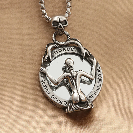 Skull Mirror Pendant (316L)