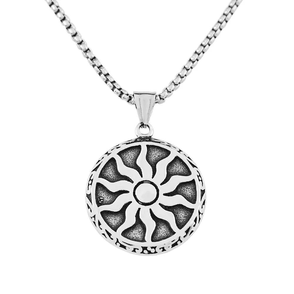 Apollo Sun Medallion Pendant Necklace (316L)