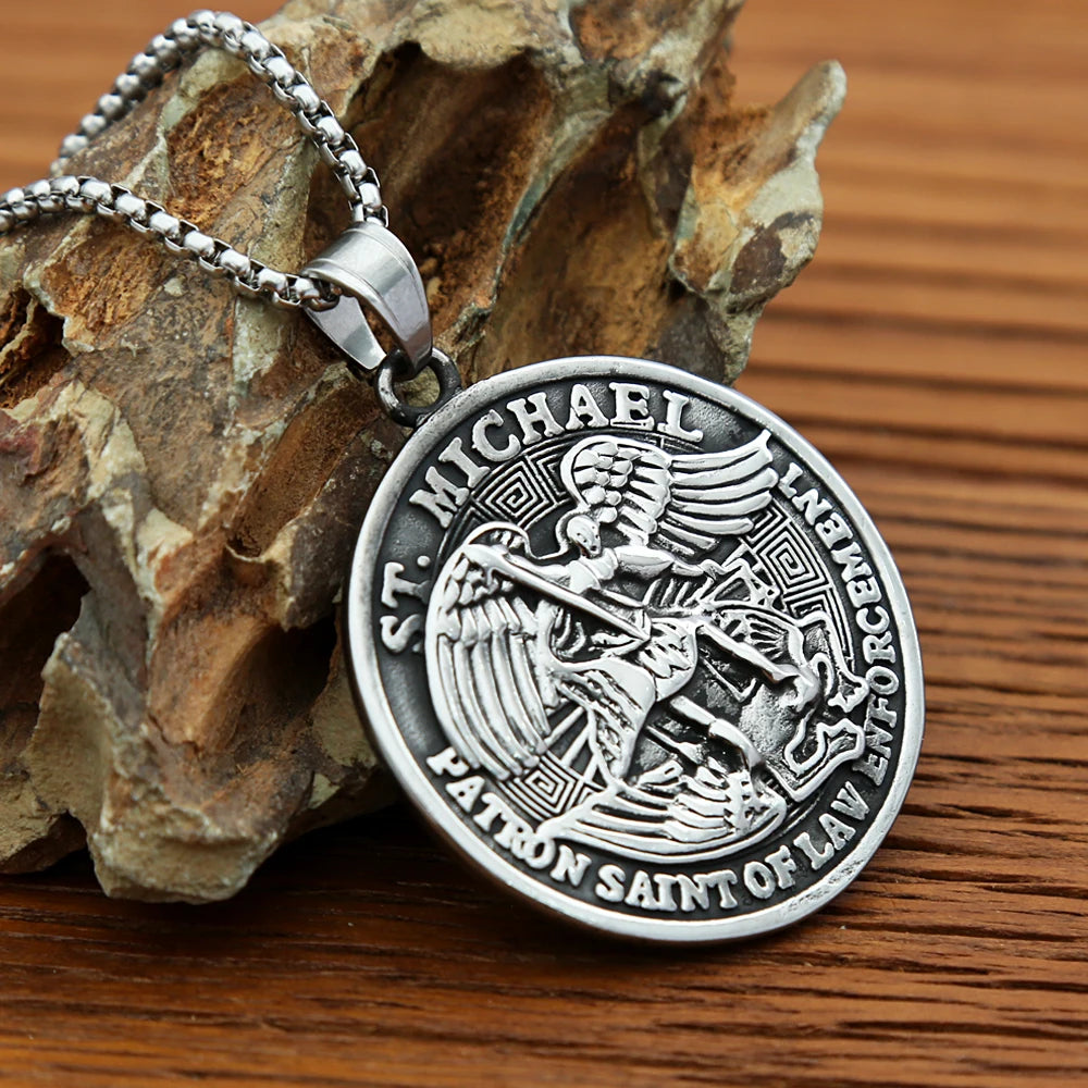 St. Michael Guardian Pendant Necklace (316L)