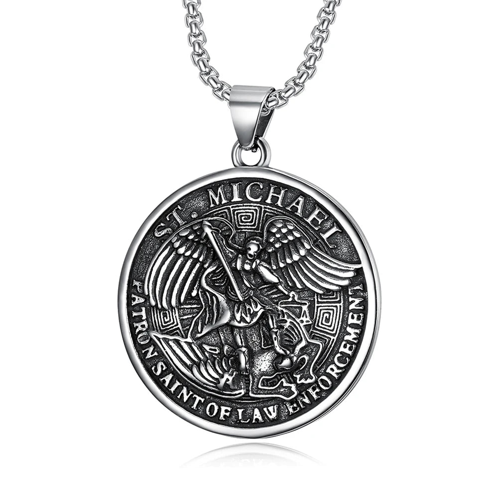 St. Michael Guardian Pendant Necklace (316L)