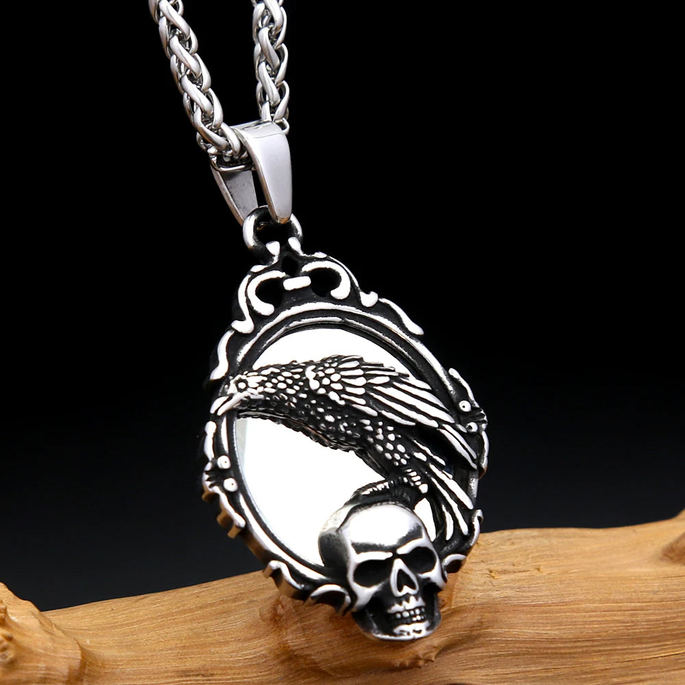 Skull Magic Mirror Pendant Necklace (316L)
