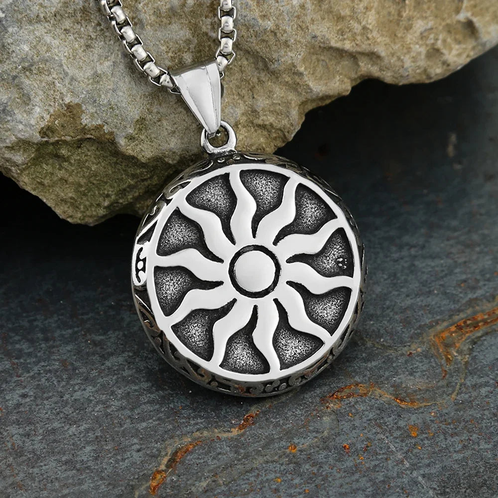 Apollo Sun Medallion Pendant Necklace (316L)