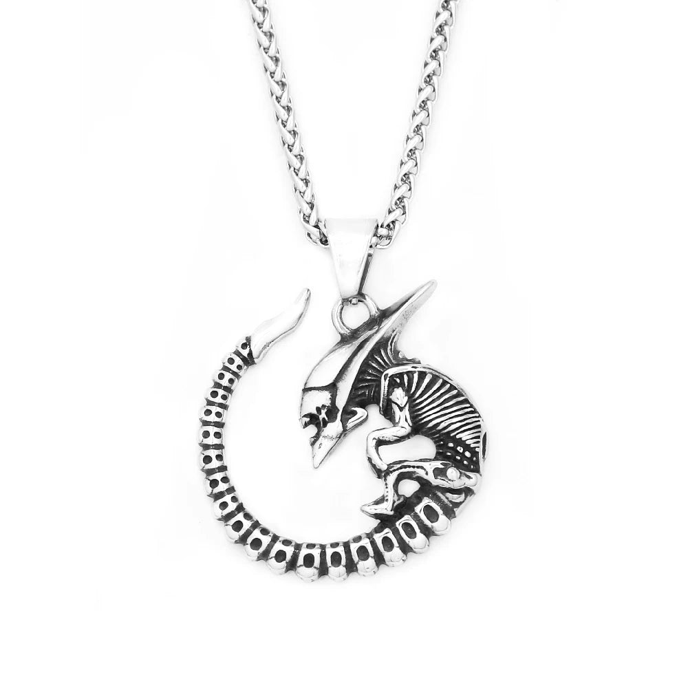 Alien Skull Pendant Necklace (316L)