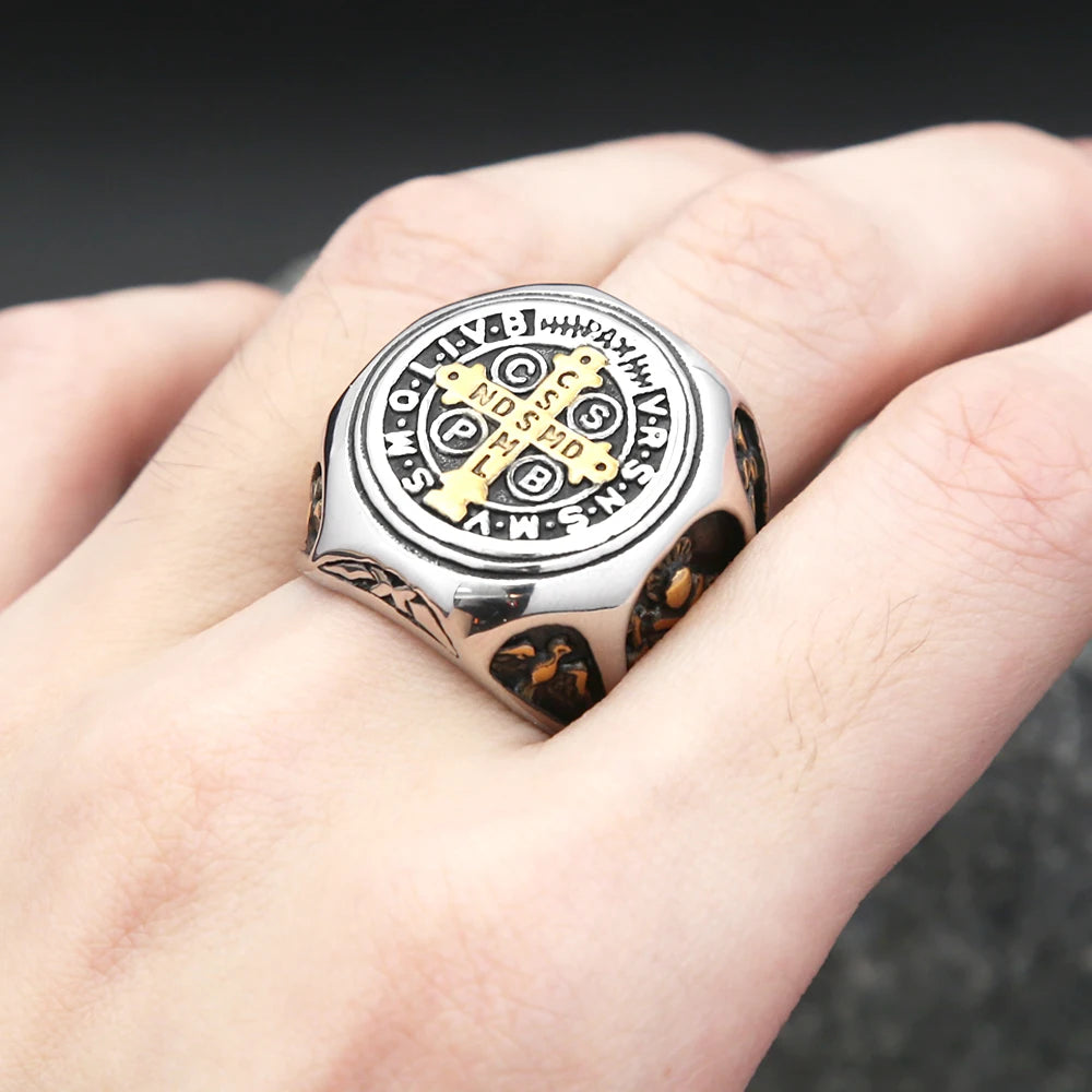 Saint Benedict Cross Ring (316L)
