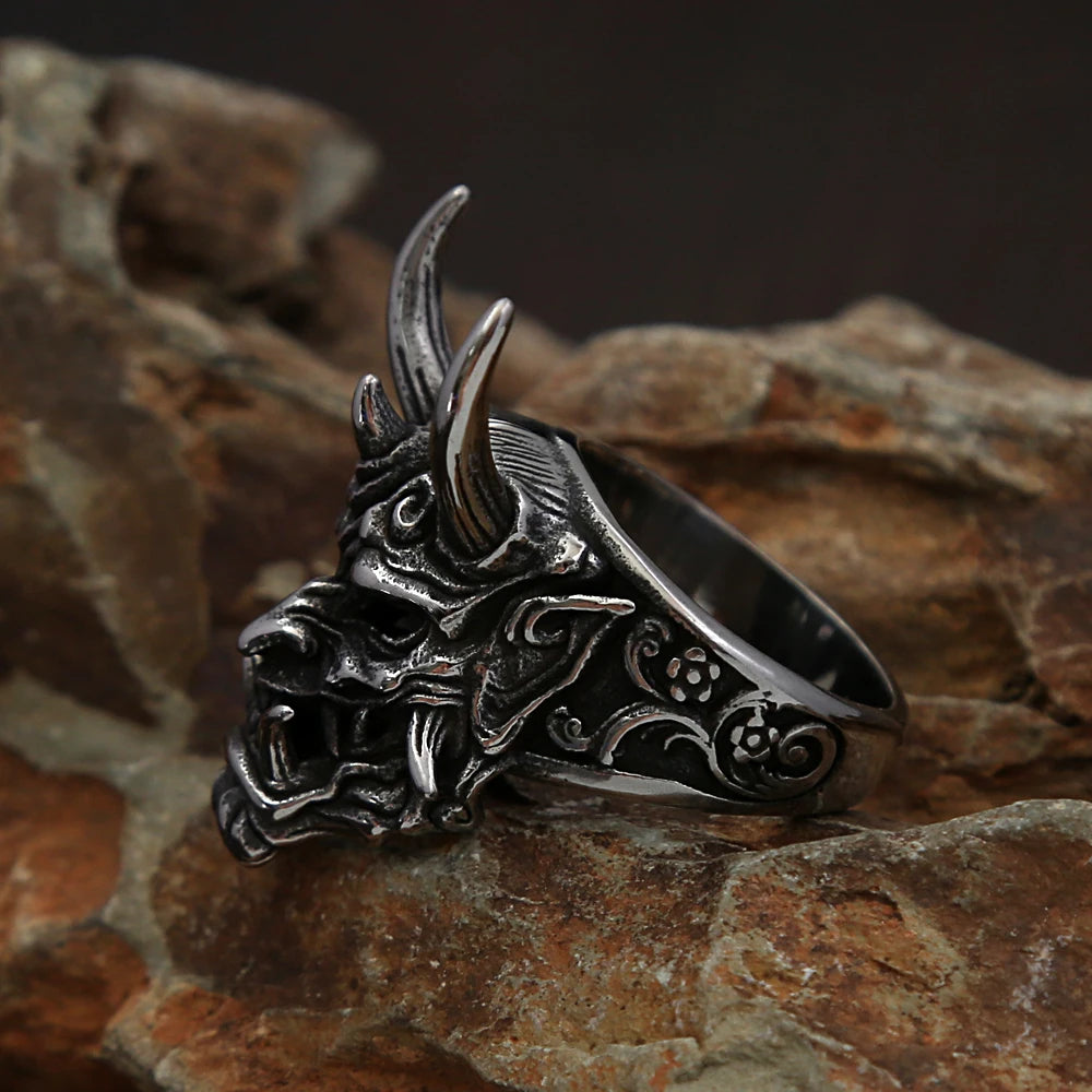 Horned Skull Ring (316L)