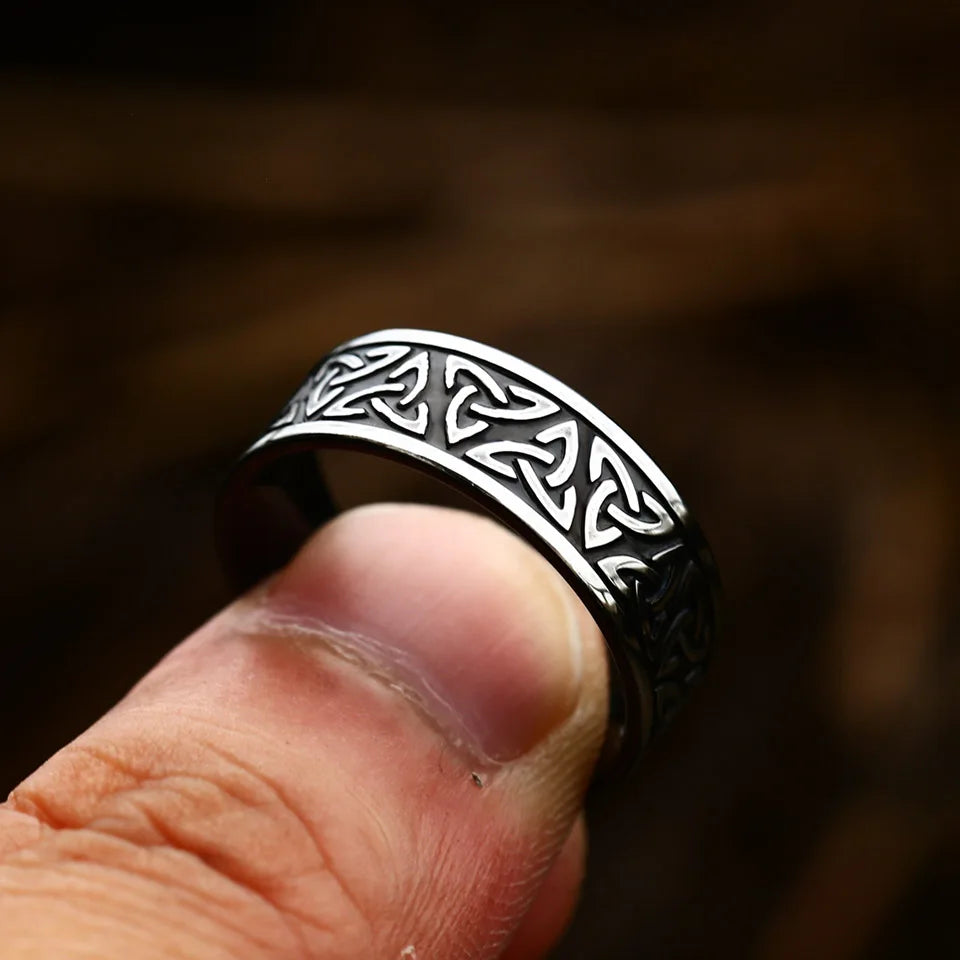 Anillo vikingo vintage de Valknut para hombre y mujer, de acero inoxidable, sencillo, para fiesta, joyería personalizada, regalos, envío directo