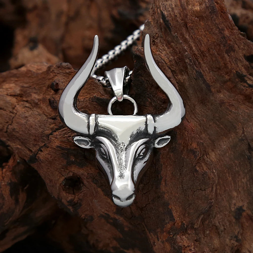 Bull Head Pendant Necklace II (316L)
