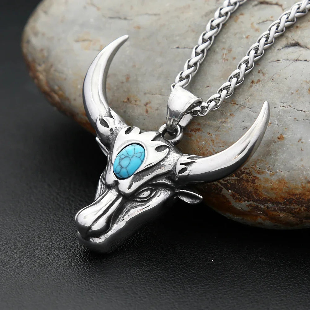Bull Head Zodiac Pendant Necklace (316L)