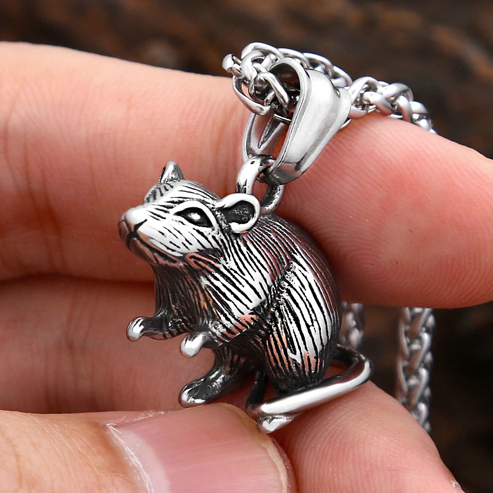 Gothic Mouse Pendant Necklace (316L)
