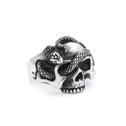 Anillos de calavera de acero inoxidable 316L góticos vintage para hombres y mujeres, estilo punk, hip hop, motocicleta, joyería, regalos de Halloween, triangulación de envíos