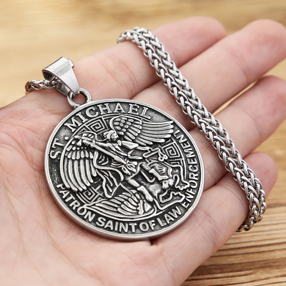 St. Michael Archangel Pendant Necklace (316L)