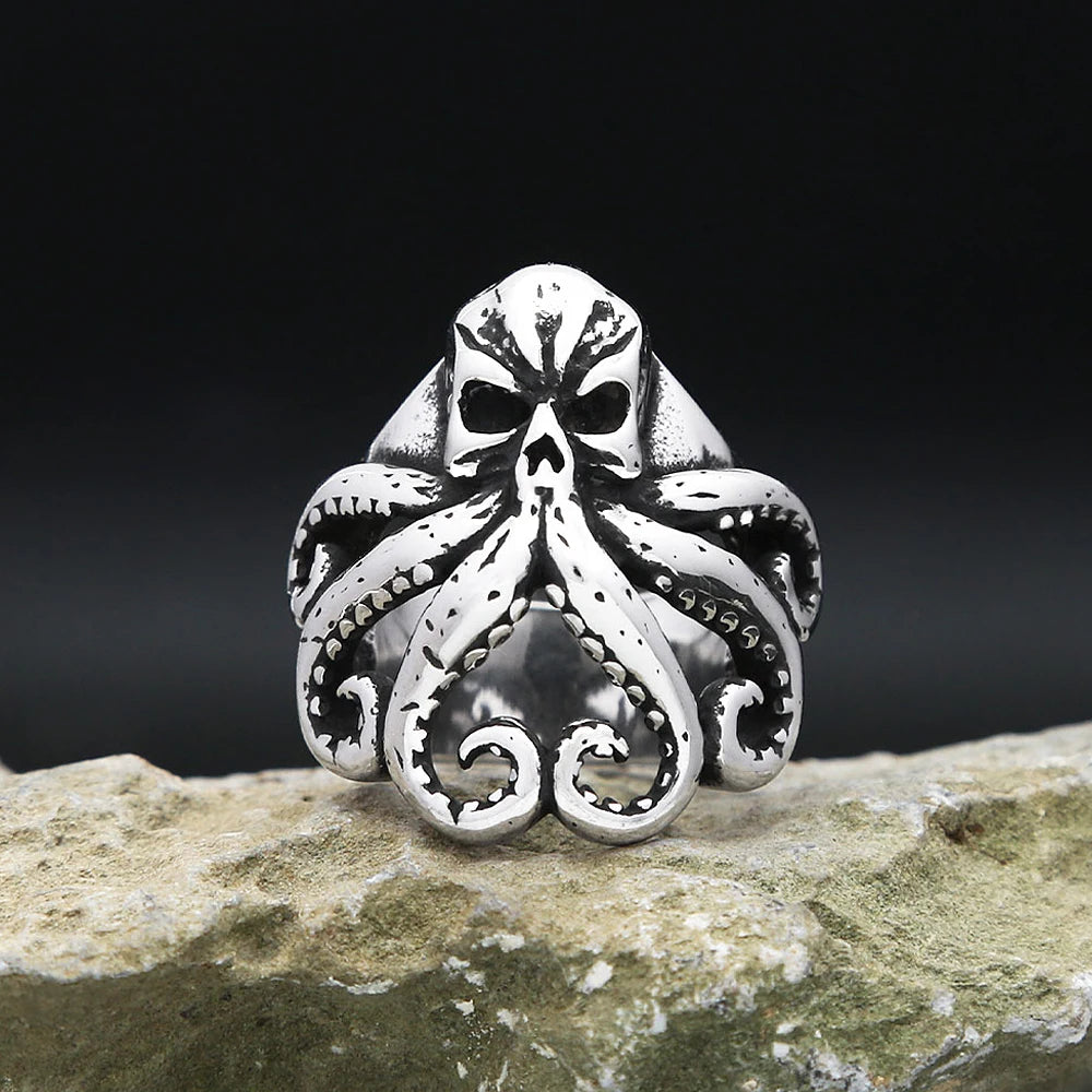 Mythic Octopus Skull Ring (316L)