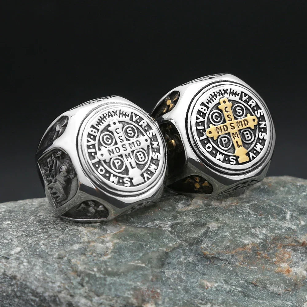 Saint Benedict Cross Ring (316L)