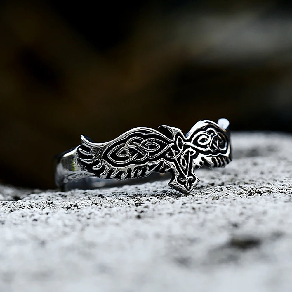 Nordic Raven Ring (316L)