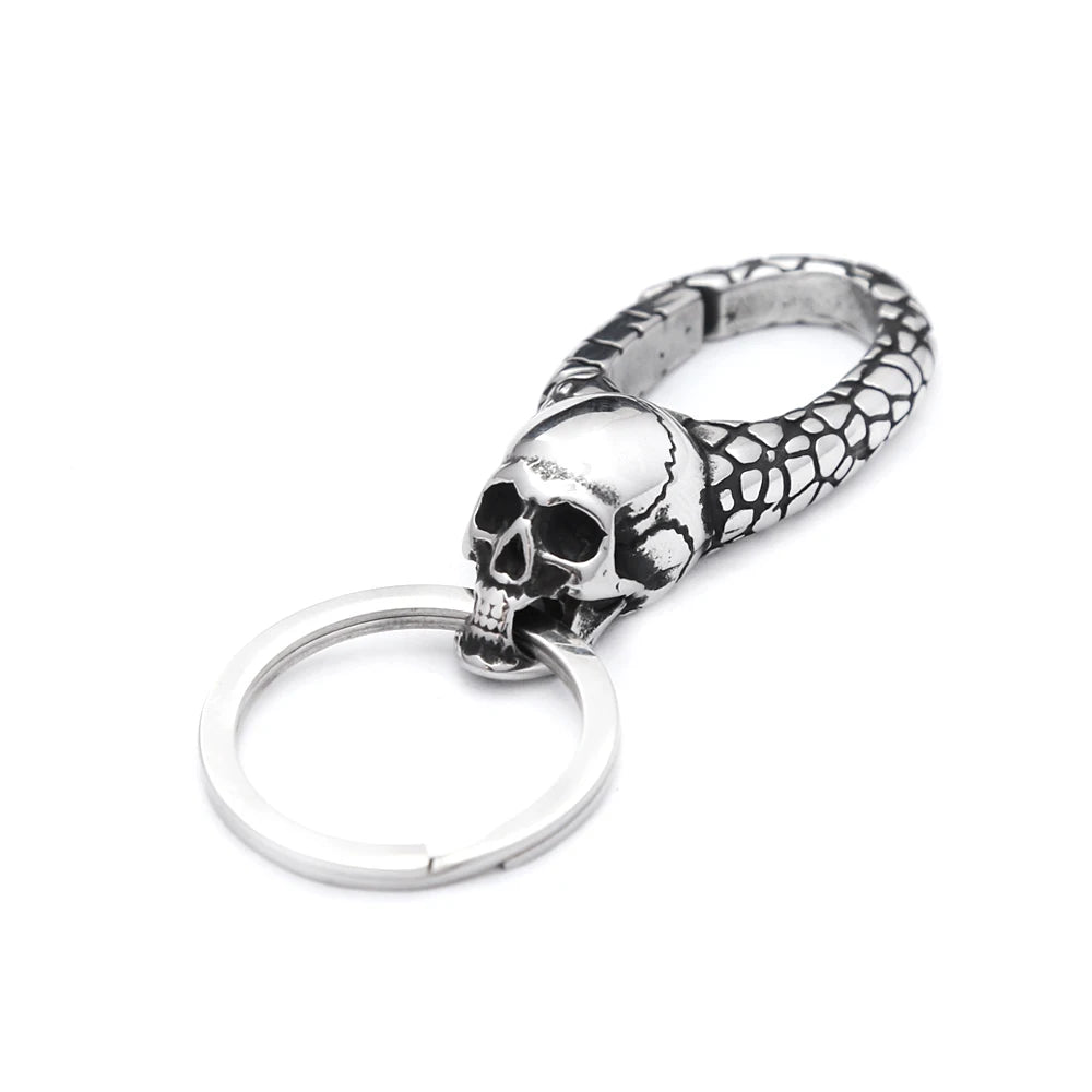 Llavero vintage punk de acero inoxidable 316L con forma de animal, estilo gótico, con cabeza de dragón, para hombres y mujeres, accesorios de joyería para motociclistas.