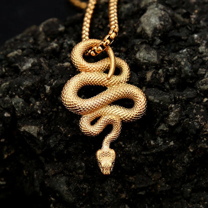 Gold Snake Pendant (316L)