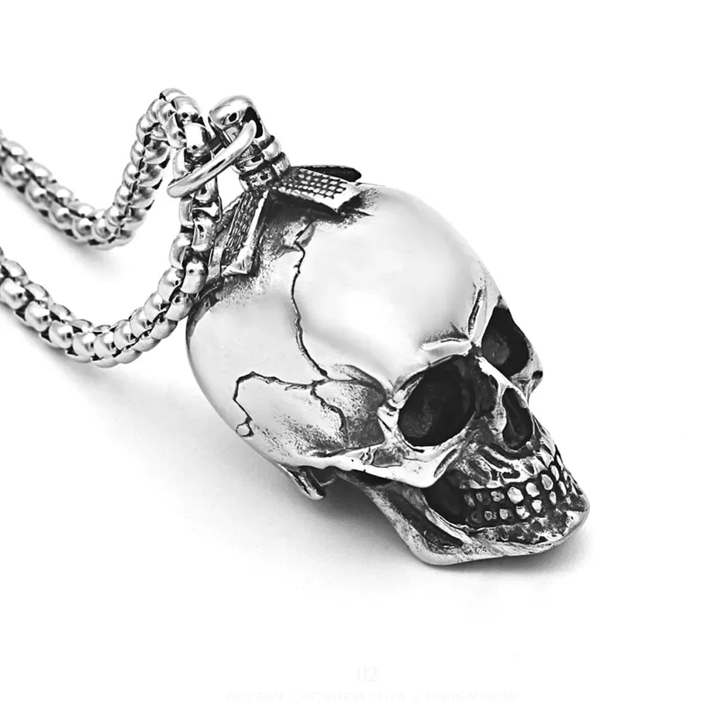3D Skull Pendant Necklace (316L)