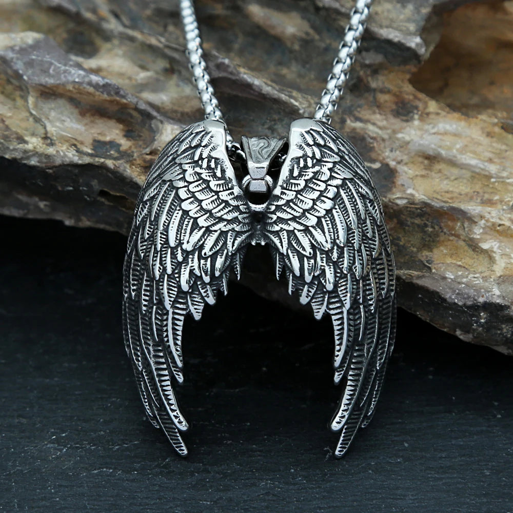 Angel Wings Pendant Necklace (316L)